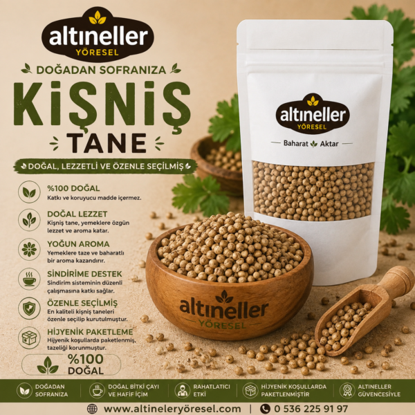 Tane formunda Kişniş Tane, aromatik baharat