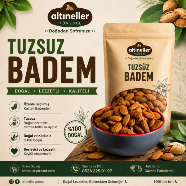 Çıtır tuzsuz bademler